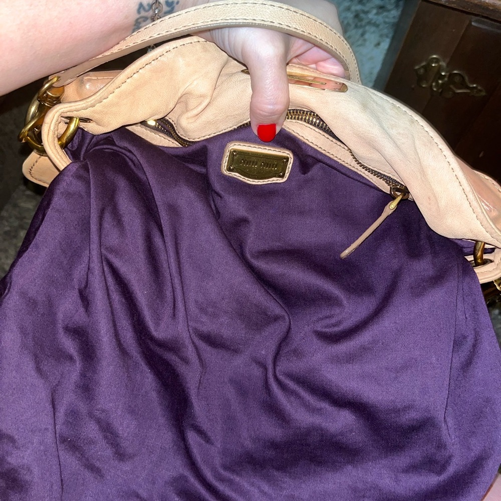 Miu Miu Large Leather Hobo Bag - image 4